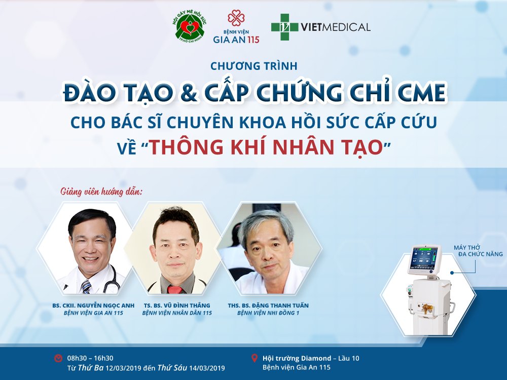 Bệnh viện Gia An 115 tổ chức chương trình HUẤN LUYỆN THỞ MÁY CƠ BẢN