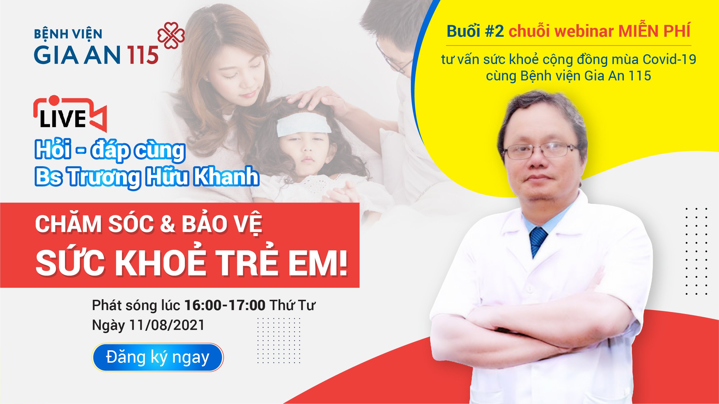 Chia sẻ trực tuyến miễn phí về Chăm sóc và bảo vệ sức khỏe trẻ em trong mùa Covid-19