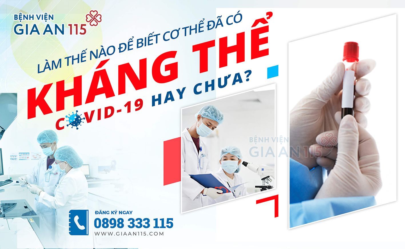 Bệnh viện Gia An 115 triển khai dịch vụ xét nghiệm kháng thể Covid-19