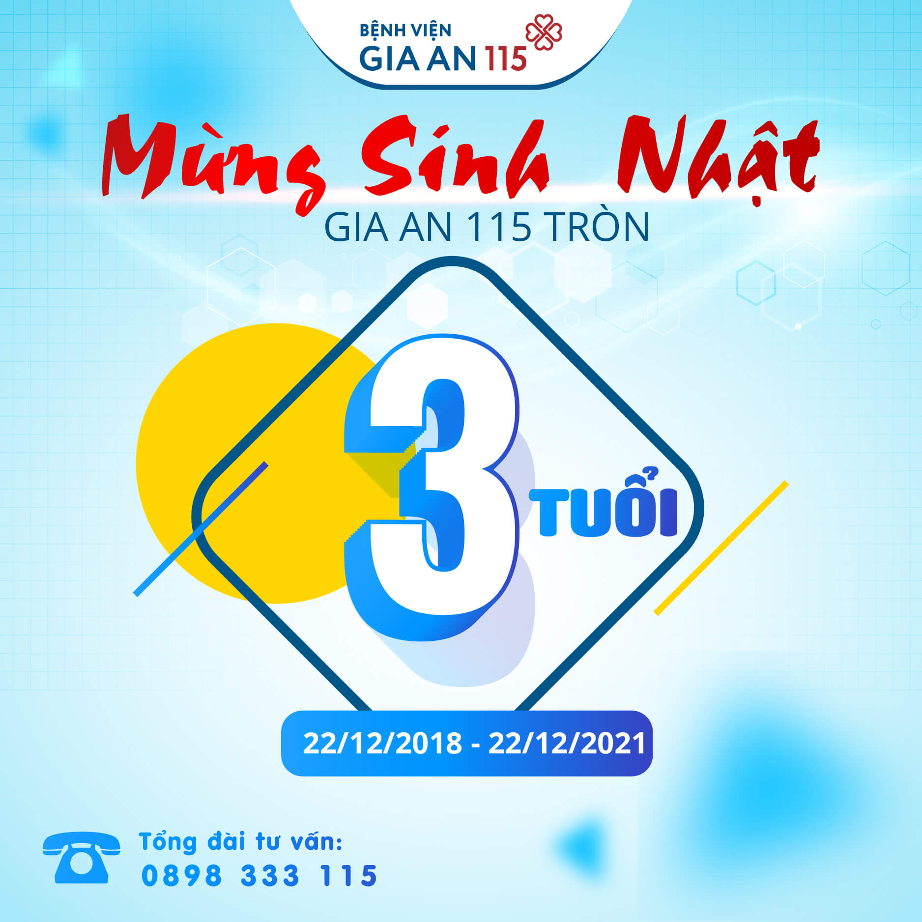 Mừng kỷ niệm 3 năm thành lập Bệnh Viện Gia An 115