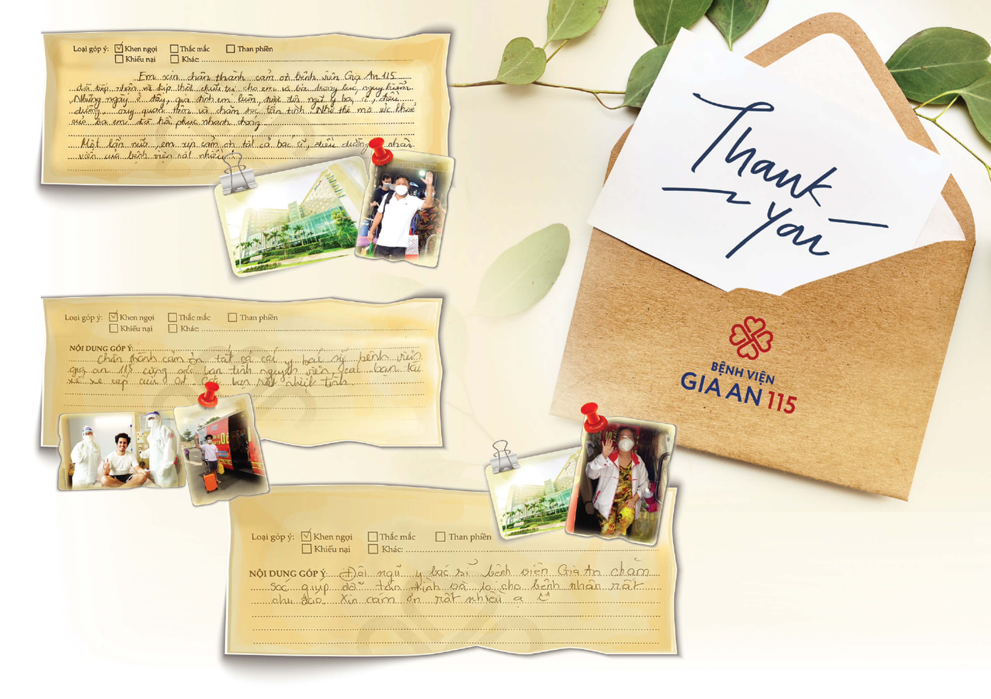 “Thank You” letters were sent by recovered patients to the medical staff of Gia An 115 Hospital
