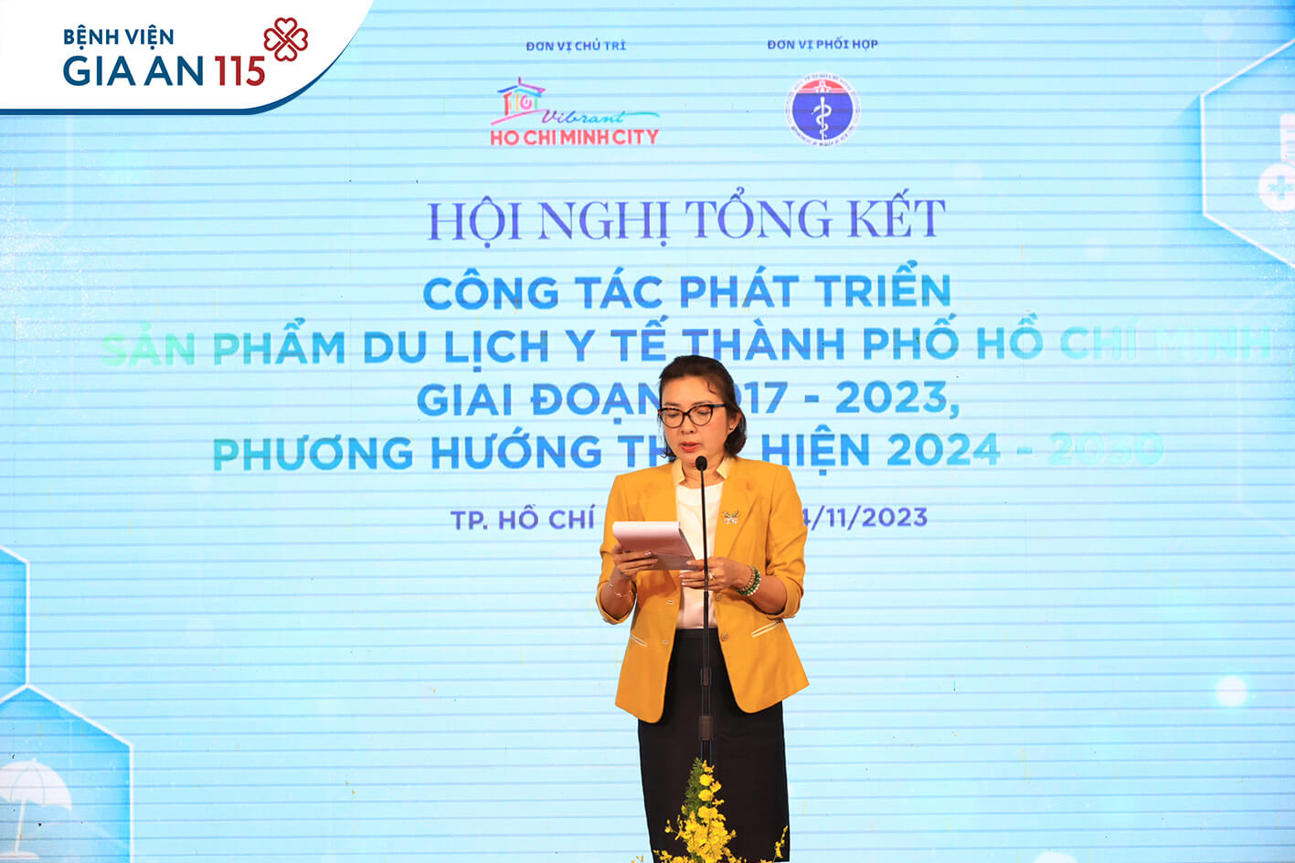 Bà Bùi Thị Ngọc Hiếu – Phó Giám đốc Sở Du lịch TP.HCM - phát biểu khai mạc Hội nghị