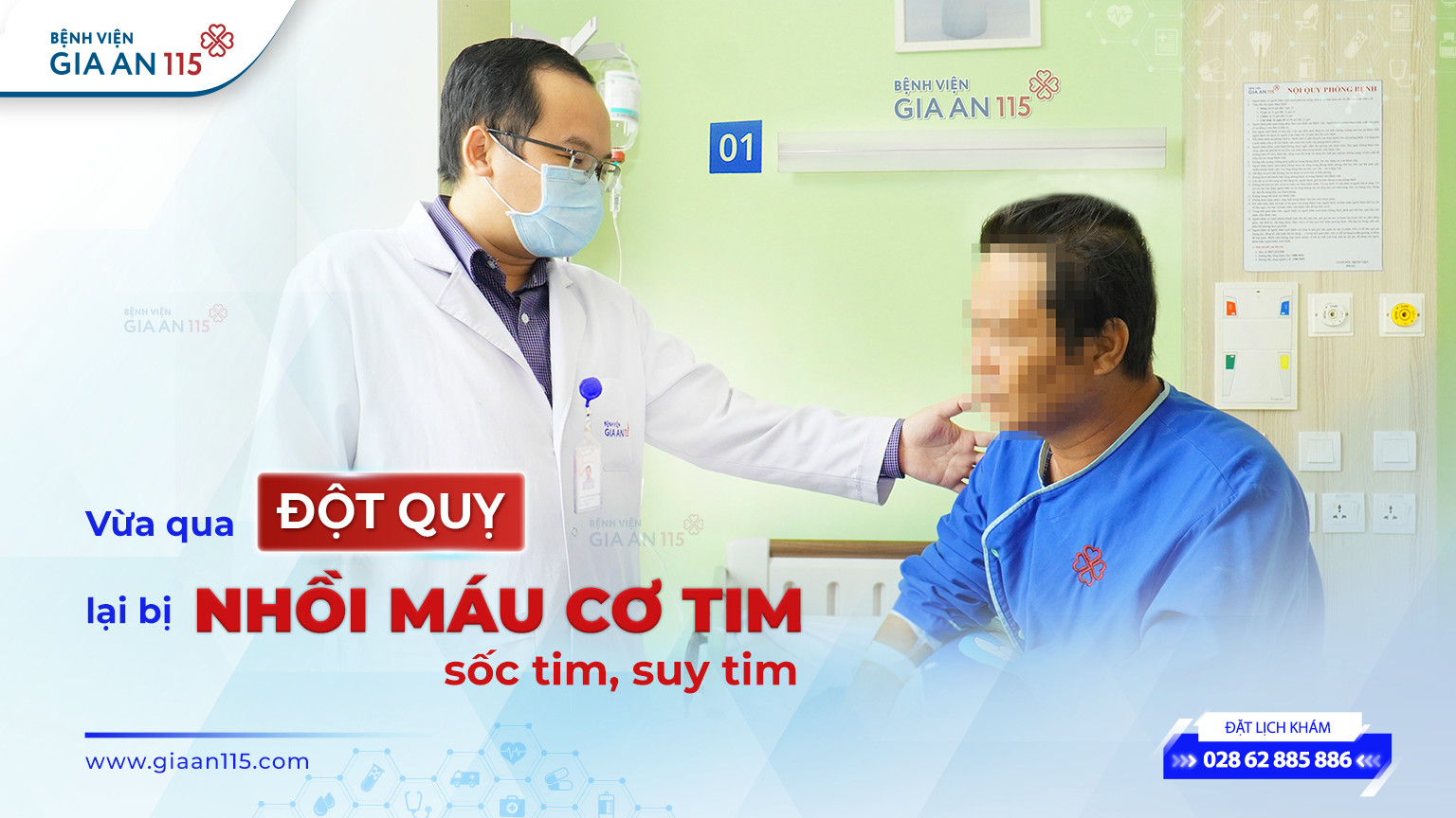 Vừa qua cơn đột quỵ lại bị nhồi máu cơ tim, sốc tim, suy tim