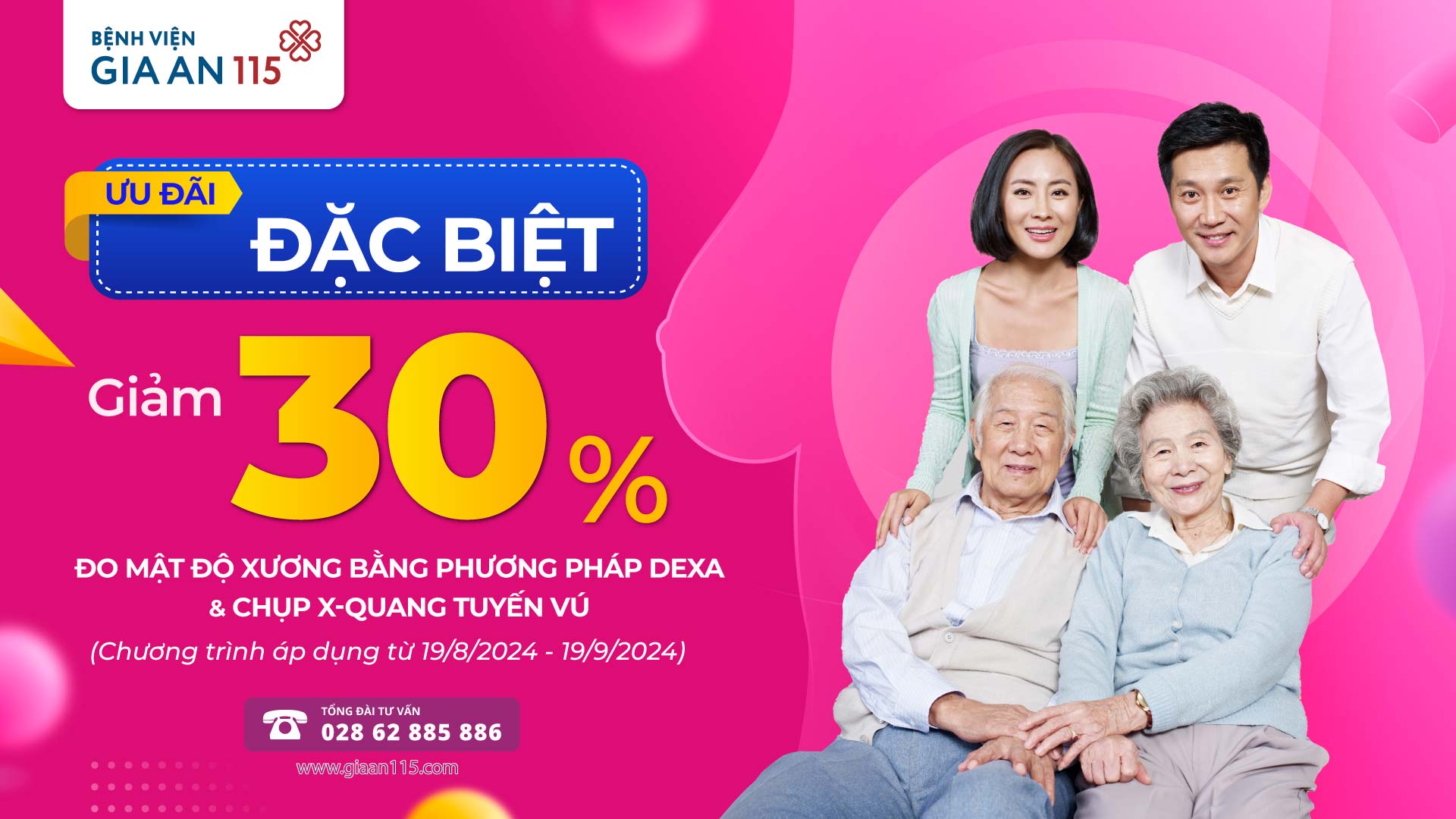 Siêu ưu đãi đặc biệt: Giảm 30% dịch vụ đo mật độ xương và chụp nhũ ảnh