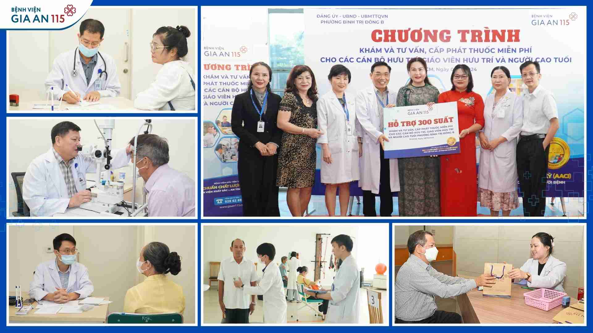 Hơn 300 cán bộ hưu trí, giáo viên hưu trí, người cao tuổi được khám, tư vấn và cấp phát thuốc miễn phí