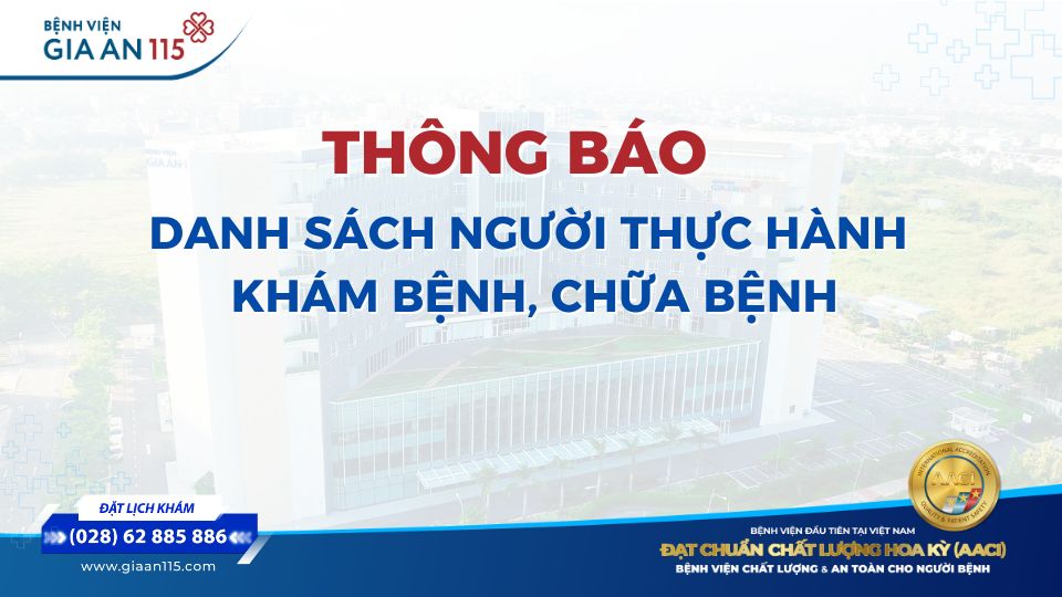 Danh sách người thực hành khám bệnh, chữa bệnh tại Bệnh viện Gia An 115 (cập nhật tháng 6/2026)